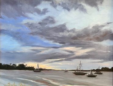 Sailboats Resting at Dawn