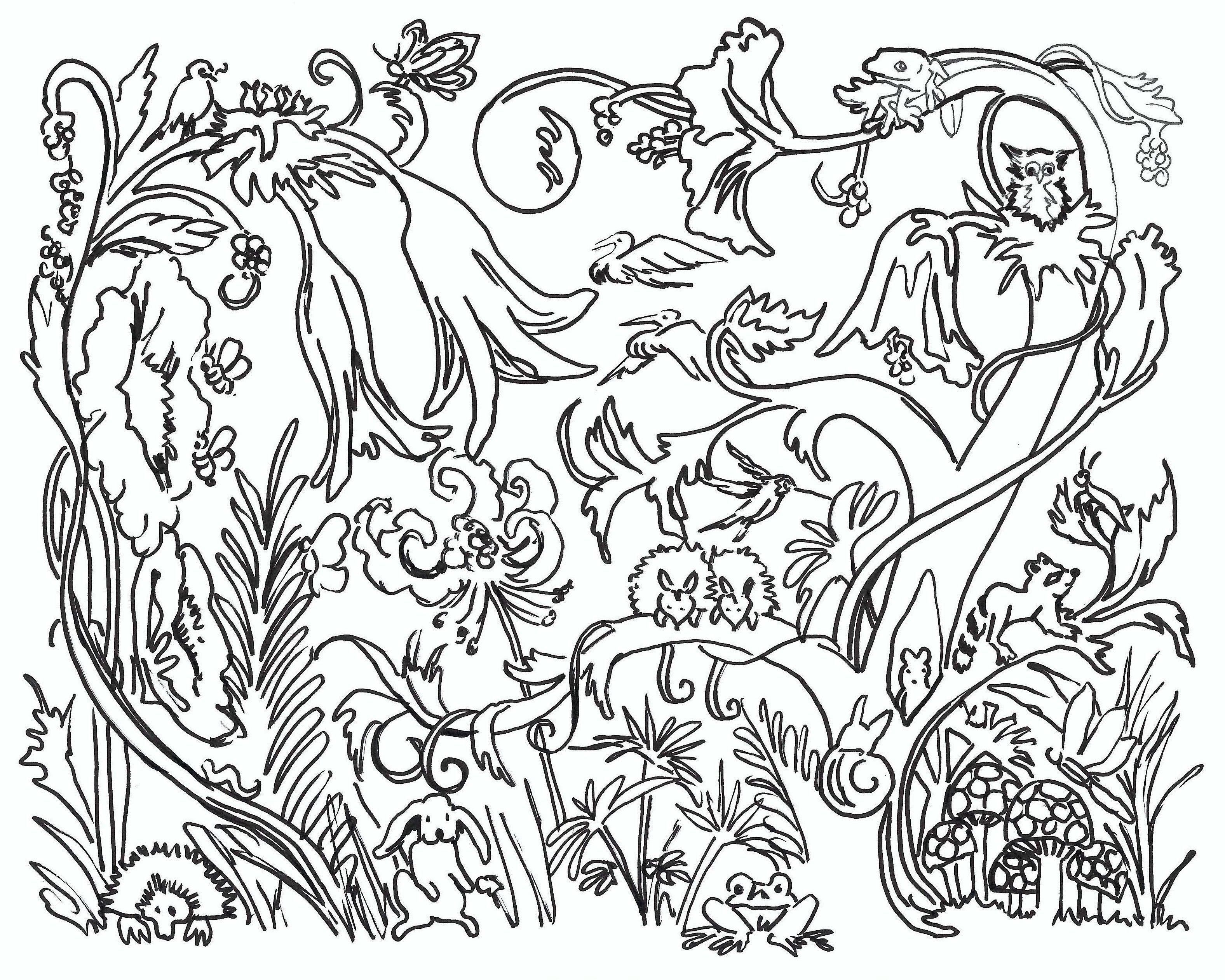 Fantasy Garden Coloring Page - Digital product