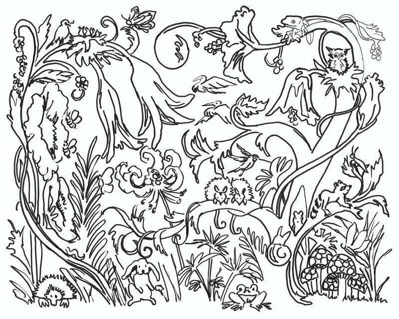 Fantasy Garden Coloring Page - Digital product