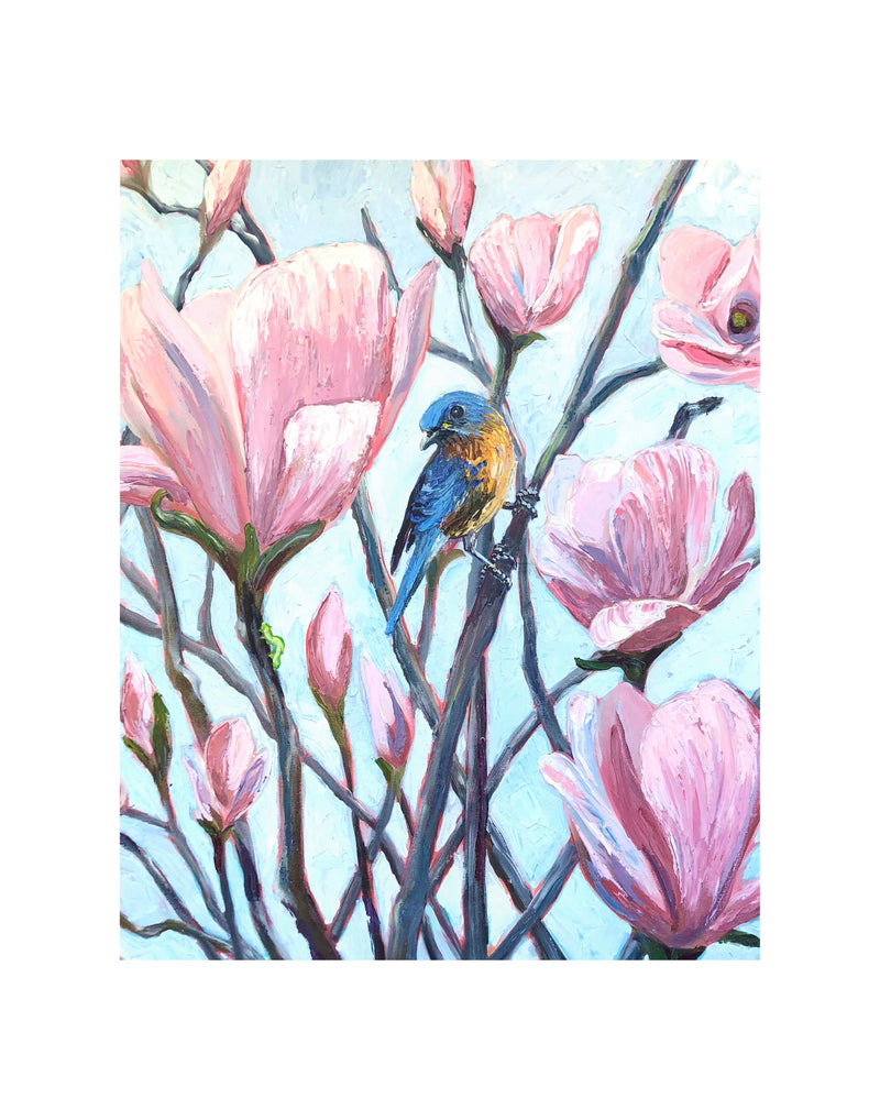 Bluebird in Magnolias Limited Edition Print