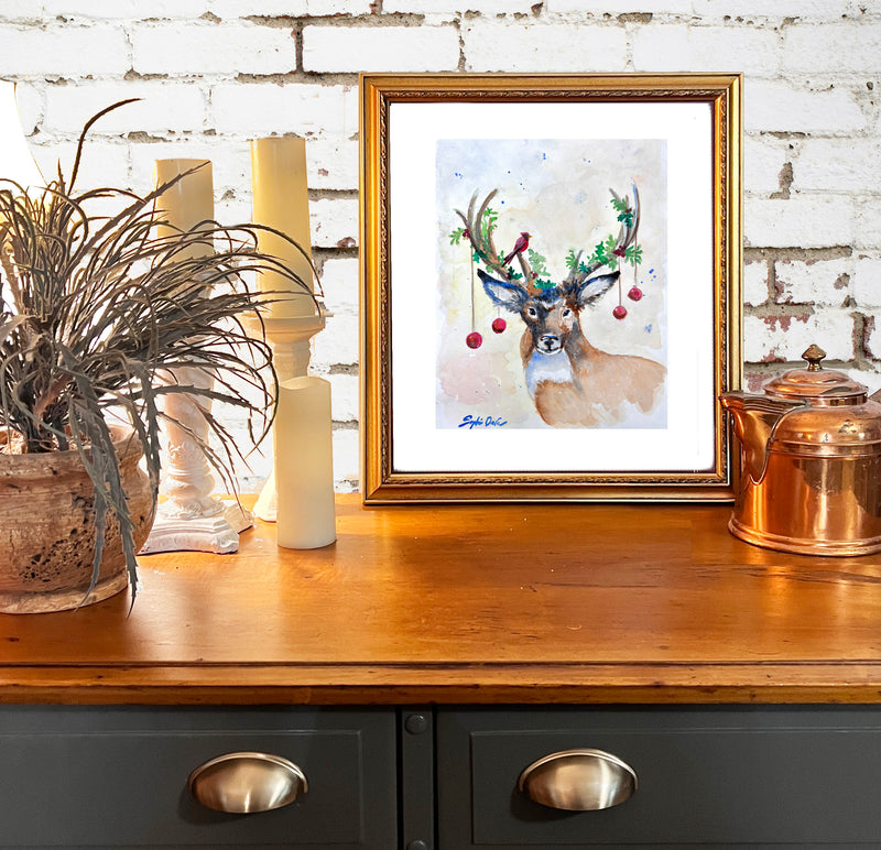 Christmas Deer Limited Edition Print