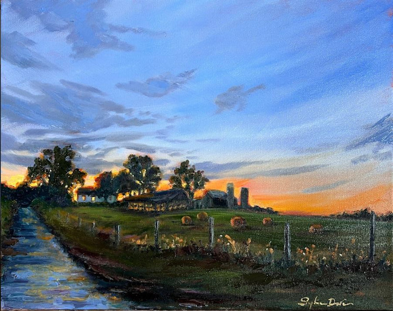 Hay Bales at Sunrise