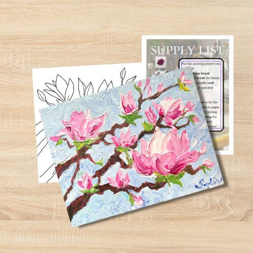 Pink Magnolia Painting KIT II