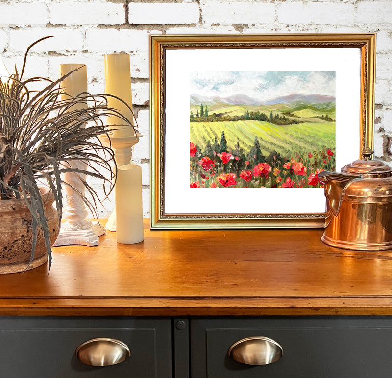 Poppies in Tuscany Limited Edition Print