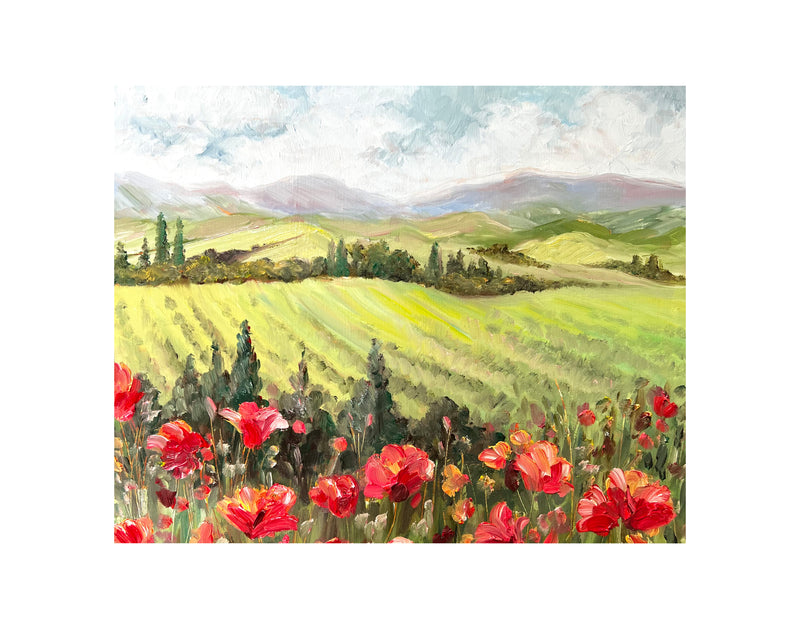 Poppies in Tuscany Limited Edition Print